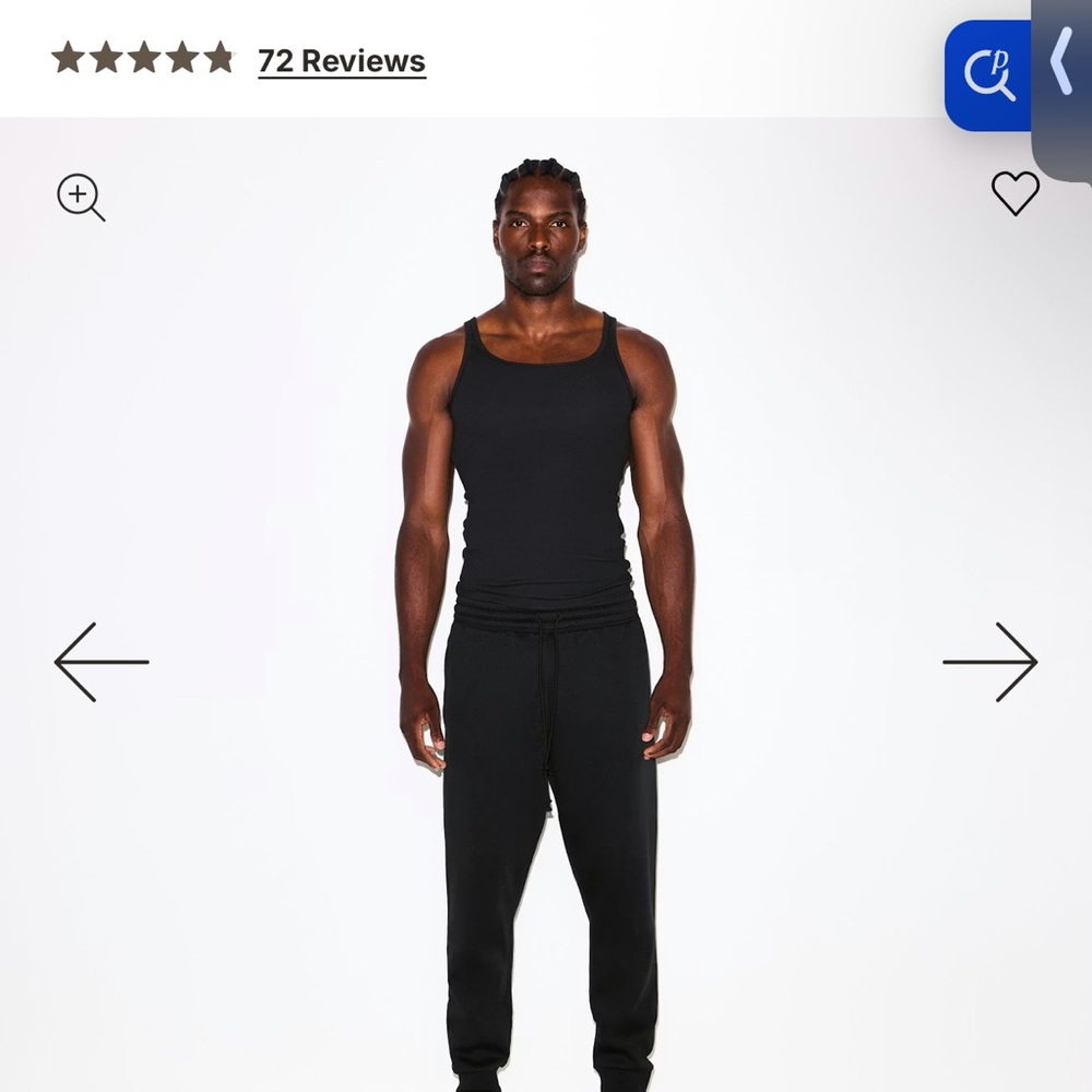 SKIMS Men' Fleece Lounge Tapered Jogger Washed Onyx XS NWT